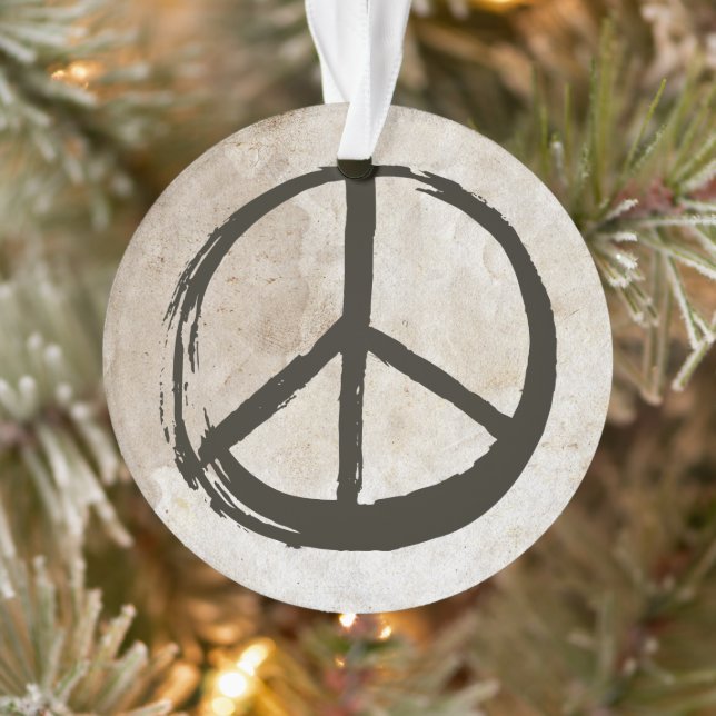 Peace Symbol Hippie Love 1960s Sign Mud Soiled Ornament (Tree)