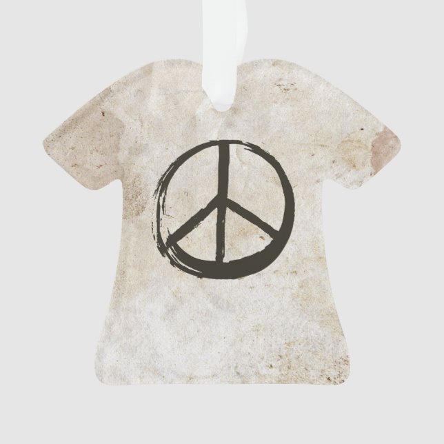 Peace Symbol Hippie Love 1960s Sign Mud Soiled Ornament (Front)
