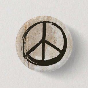 Peace Symbol Hippie Love No War Sign Mud Soiled 3 Cm Round Badge