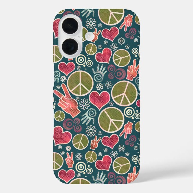 Peace Symbol Hipster Pacifism Sign Design Case-Mate iPhone Case (Back)