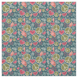 Peace Symbol Hipster Pacifism Sign Design Fabric