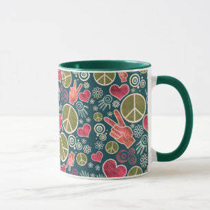 Peace Symbol Hipster Pacifism Sign Design Mug