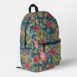 Peace Symbol Hipster Pacifism Sign Design Printed Backpack