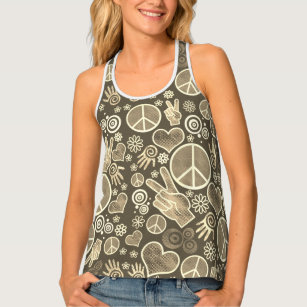 Peace Symbol Hipster Pacifism Sign Design Tank Top