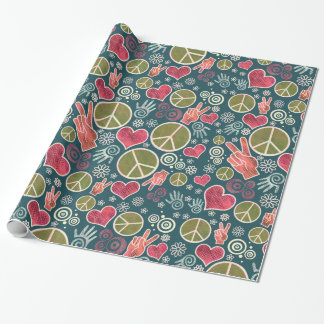 Peace Symbol Hipster Pacifism Sign Design Wrapping Paper
