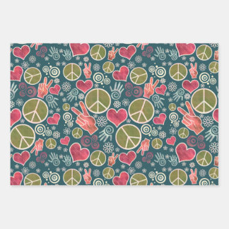 Peace Symbol Hipster Pacifism Sign Design Wrapping Paper Sheet