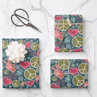 Peace Symbol Hipster Pacifism Sign Wrapping Paper Sheet