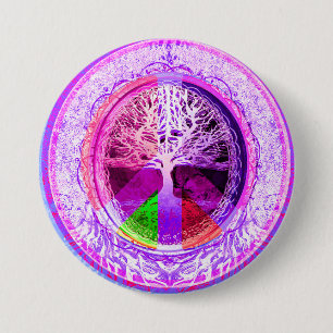 Peace Symbol in Rainbow Colours 7.5 Cm Round Badge