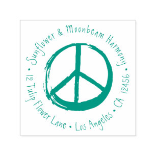 Peace Symbol No War Hippie Love 1960s Sign  Self-inking Stamp