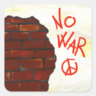 Peace symbol on wall, sticker