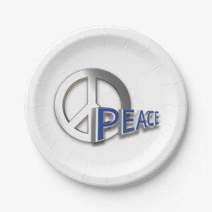 Peace symbol paper plate