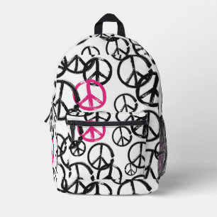 Peace symbol printed backpack