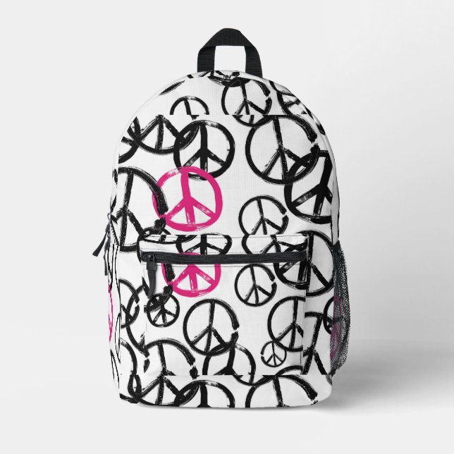 Peace symbol printed backpack (Front)