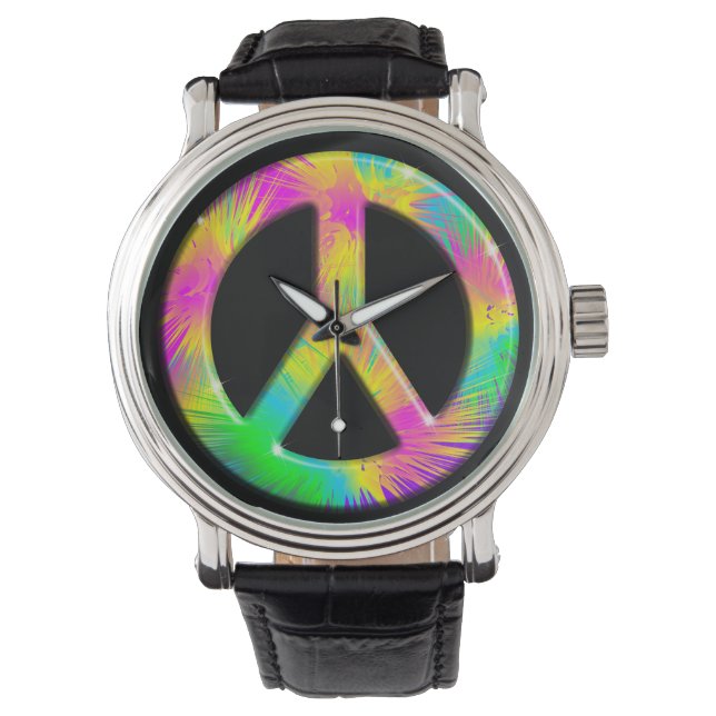 Peace Symbol Psychedelic Art Design watches (Front)