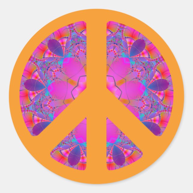 Peace Symbol psychedelic sticker (Front)