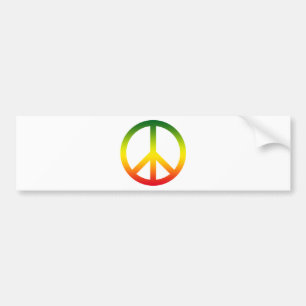 Peace Symbol Rasta Bumper Sticker
