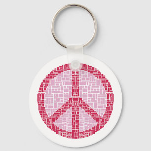 Peace Symbol (Red) Key Ring