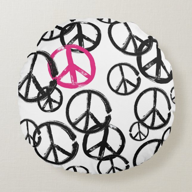 Peace symbol round cushion (Front)