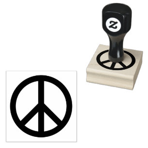 PEACE Symbol Rubber Stamp