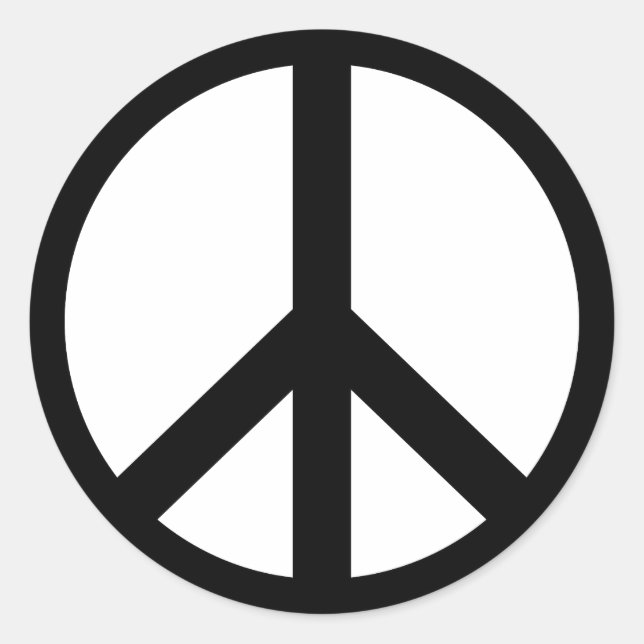 Peace Symbol Sign Classic Round Sticker (Front)