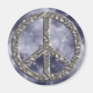 PEACE symbol  - SILVER Magnet