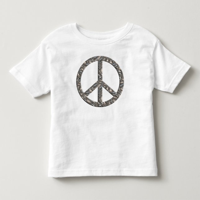 PEACE symbol  - SILVER Toddler T-Shirt (Front)
