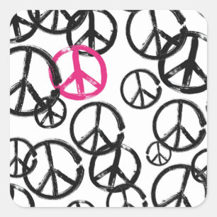 Peace symbol square sticker