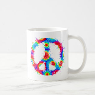 Peace Symbol Tie Dye Ink Coffee Mug