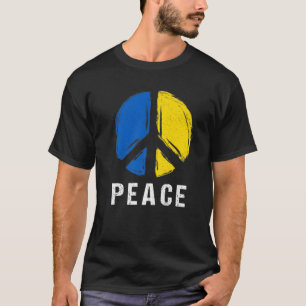 Peace Symbol Ukraine Flag - Peace For Ukraine - Vi T-Shirt