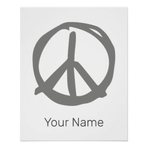 Peace Symbol Vintage Sign For Peaceful Hippie