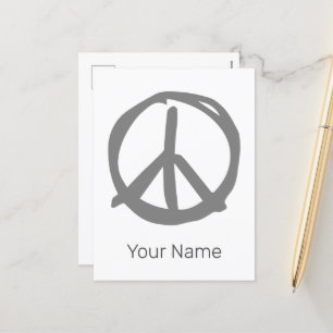 Peace Symbol Vintage Sign For Peaceful Hippie Holiday Postcard