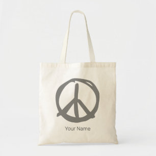 Peace Symbol Vintage Sign For Peaceful Hippie Tote Bag
