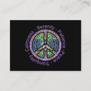 Peace Symbol with Peace, Harmony, Balance Business Card