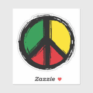Peace Symbol with reaggae colours