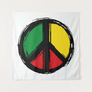 Peace Symbol with reaggae colours Tapestry