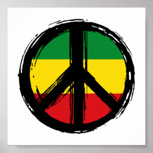 Peace Symbol with reaggae style Poster