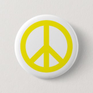 Peace Symbol - Yellow 6 Cm Round Badge