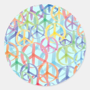 Peace Symbols Art Classic Round Sticker