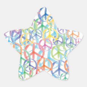 Peace Symbols Art Star Sticker