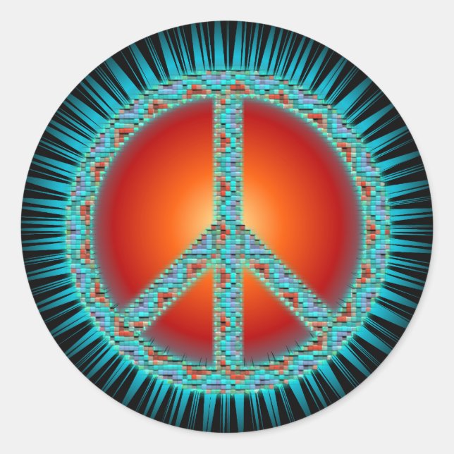 Peace Symbols Classic Round Sticker (Front)