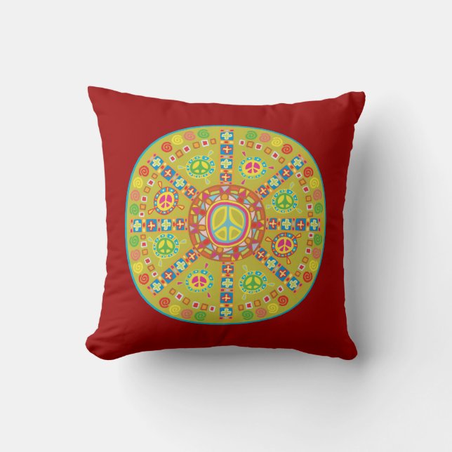 Peace Symbols Design Cushion (Front)