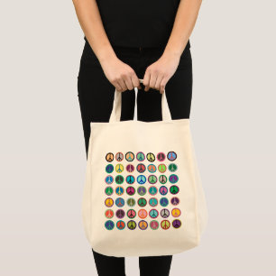 Peace Symbols in Colour Tote Bag