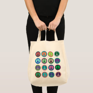 Peace Symbols in Colour Tote Bag