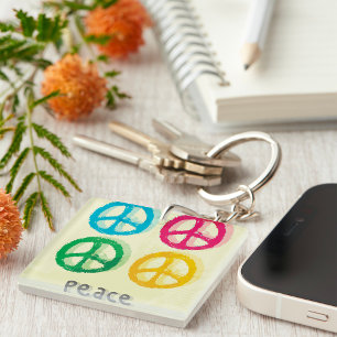 Peace Symbols Key Ring
