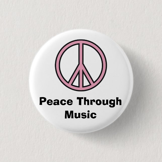 Peace Through Music 3 Cm Round Badge (Front)