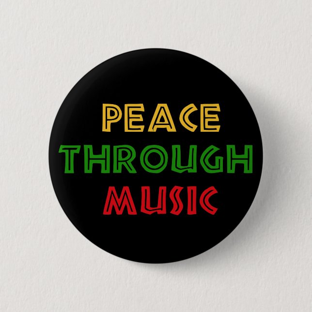 Peace Through Music 6 Cm Round Badge (Front)