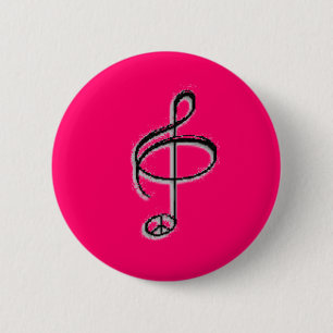 peace through music 6 cm round badge