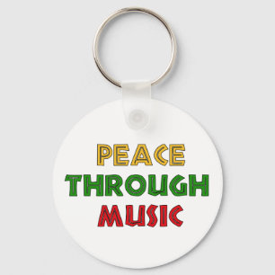 Peace Through Music Key Ring