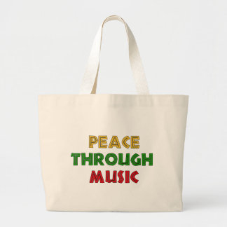Peace Through Music Large Tote Bag