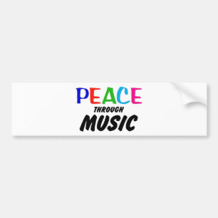 Peace Through Music (rainbow) Bumper Sticker